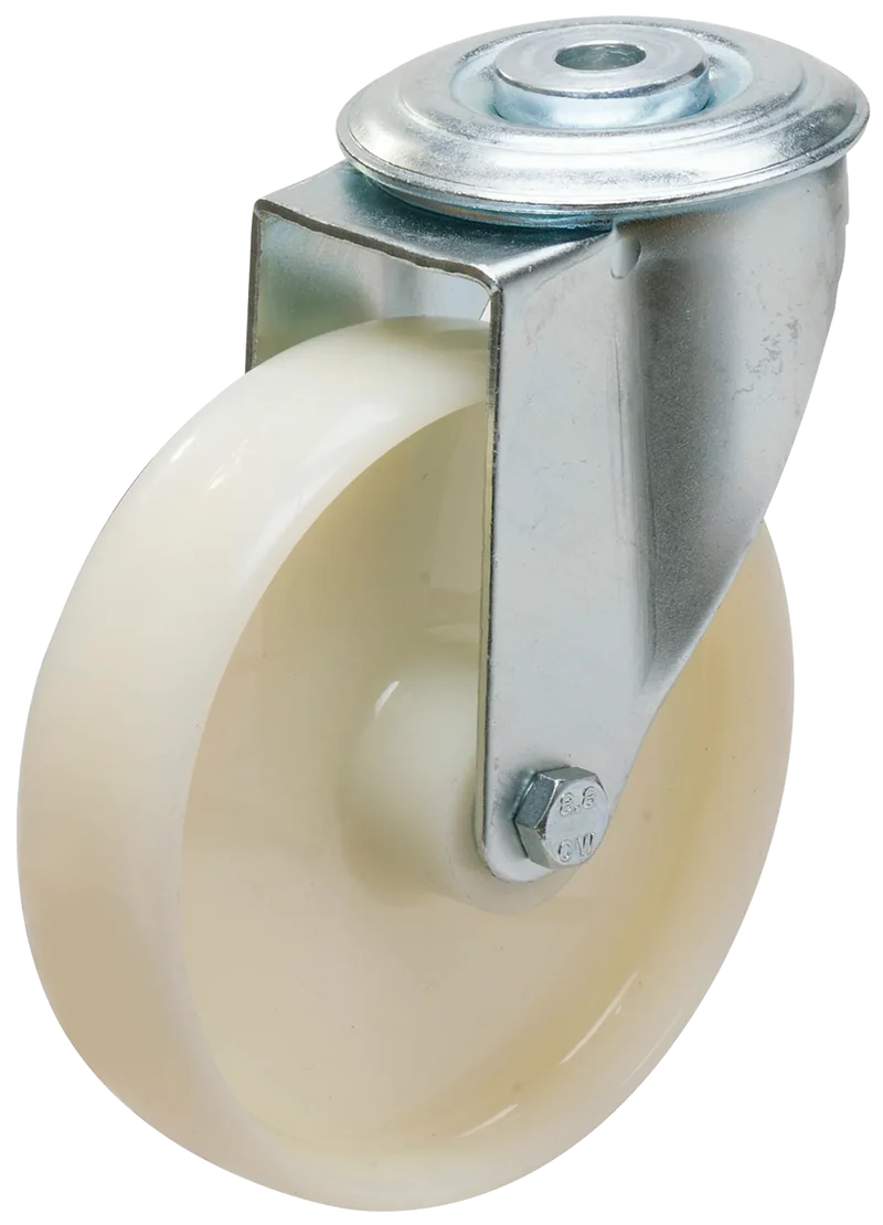 Länkhjul typ 4O PP plåtbygel polypropylene Swede-wheel
