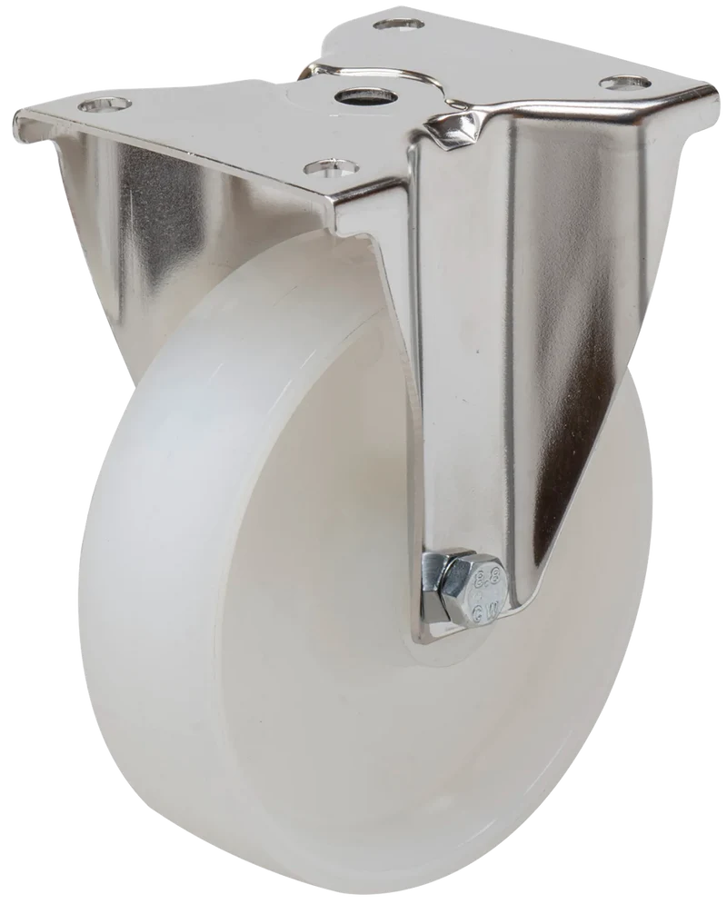 Länkhjul typ 4PS PA6 rostfri plåtbygel nylon Swede-wheel