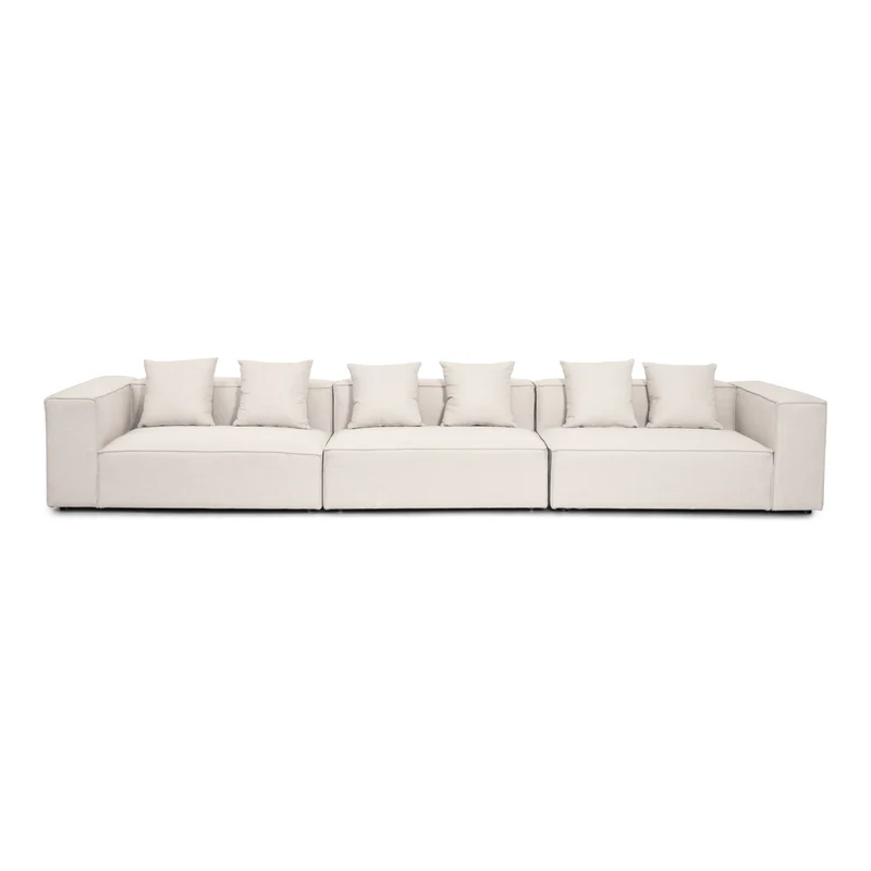 Hailey - Modulsoffa i Beige med 3 Moduler L: 415 X D: 100 X H: 65 cm