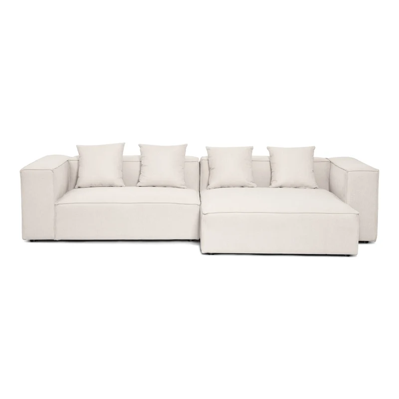 Hailey - Modulsoffa - Högervänd schäslong i beige med 2 moduler L: 294 X D: 148 X H: 65 cm