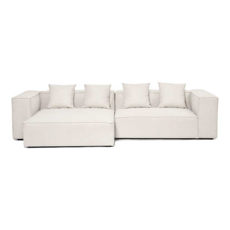 Hailey - Modulsoffa - Vänstervänd schäslong i beige med 2 moduler L: 294 X D: 148 X H: 65 cm