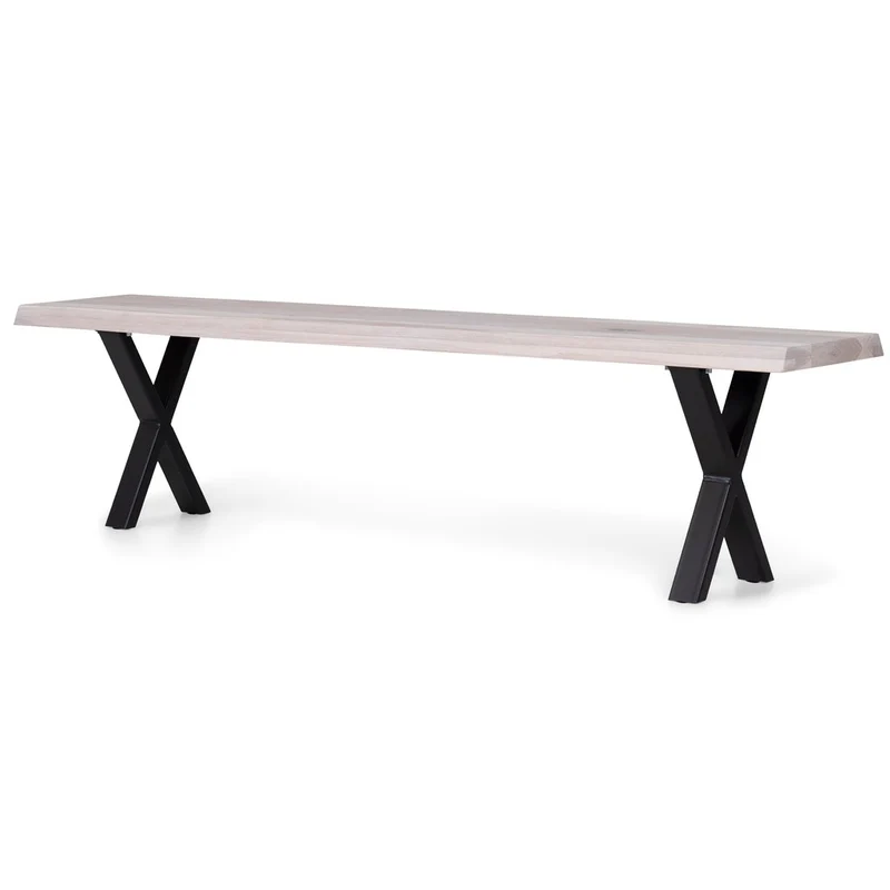 Aura - plank sittbänk - Vit ek - 180 cm