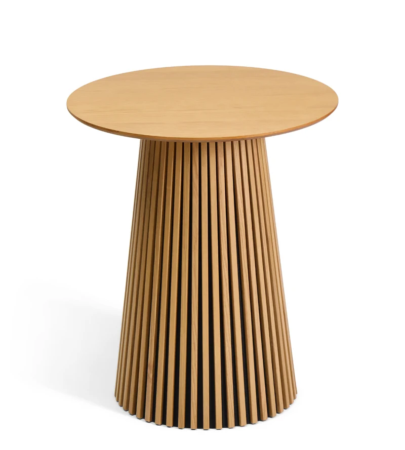 Lewis barbord med lameller i ek och pelarfot – 90 x 105 cm