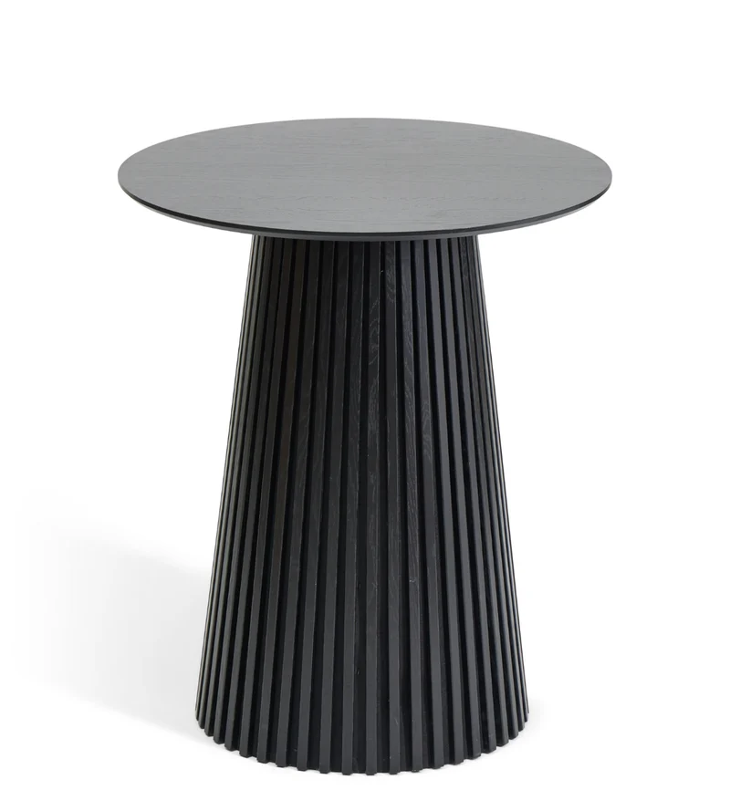 Lewis barbord med lameller i svart och pelarfot – 90x105 cm