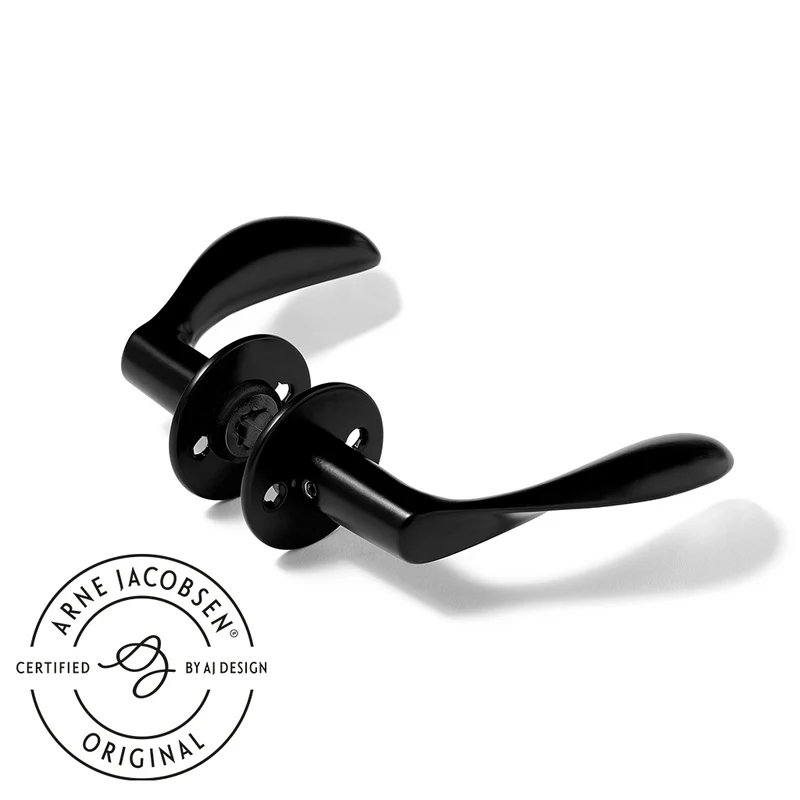 Arne Jacobsen dörrhandtag - AJ97 dörrgrepp, matt svart (RAL 9005), liten modell • d line