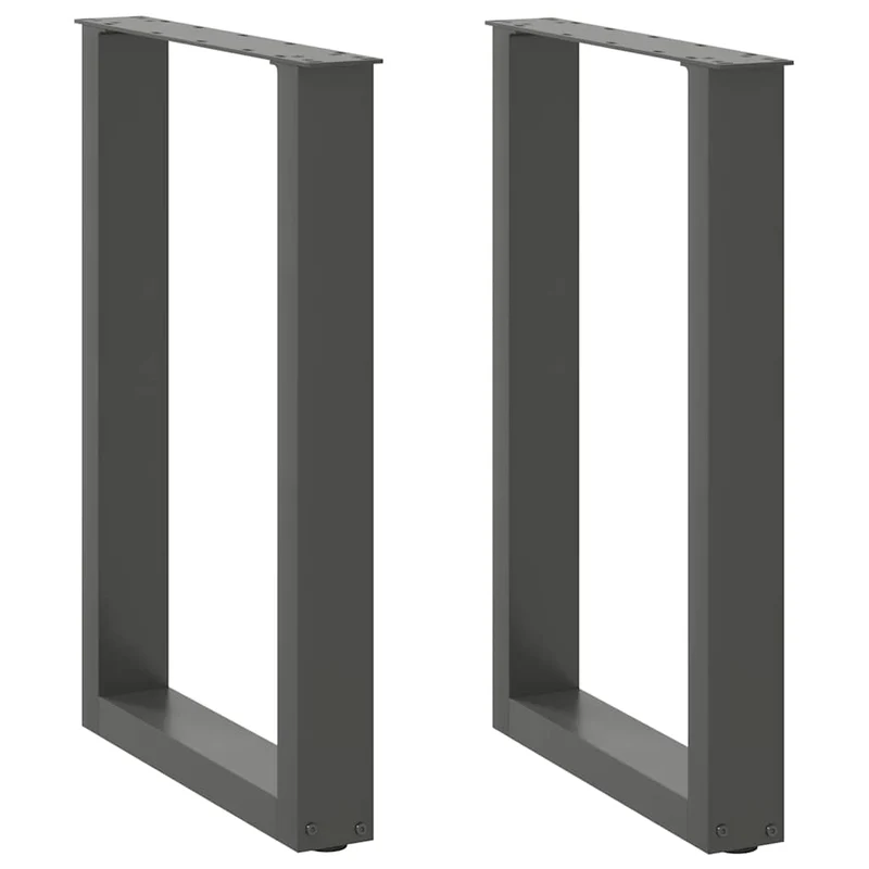 Matbordsben U-formade 2 st antracit 50x(72-73) cm stål