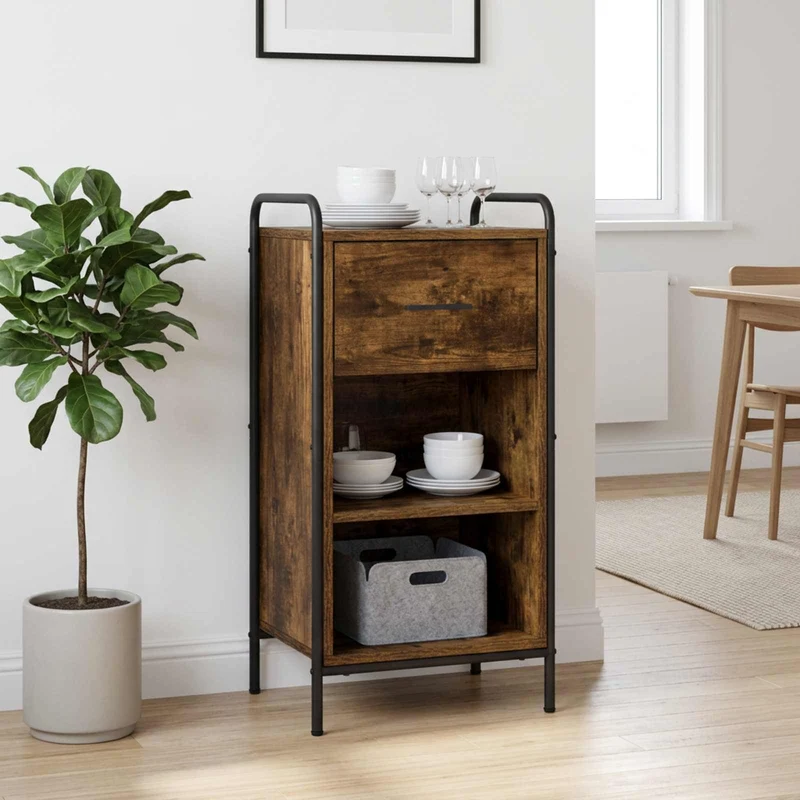 Sideboard Rökt ek 97 x 33 x 81 cm Konstruerat trä