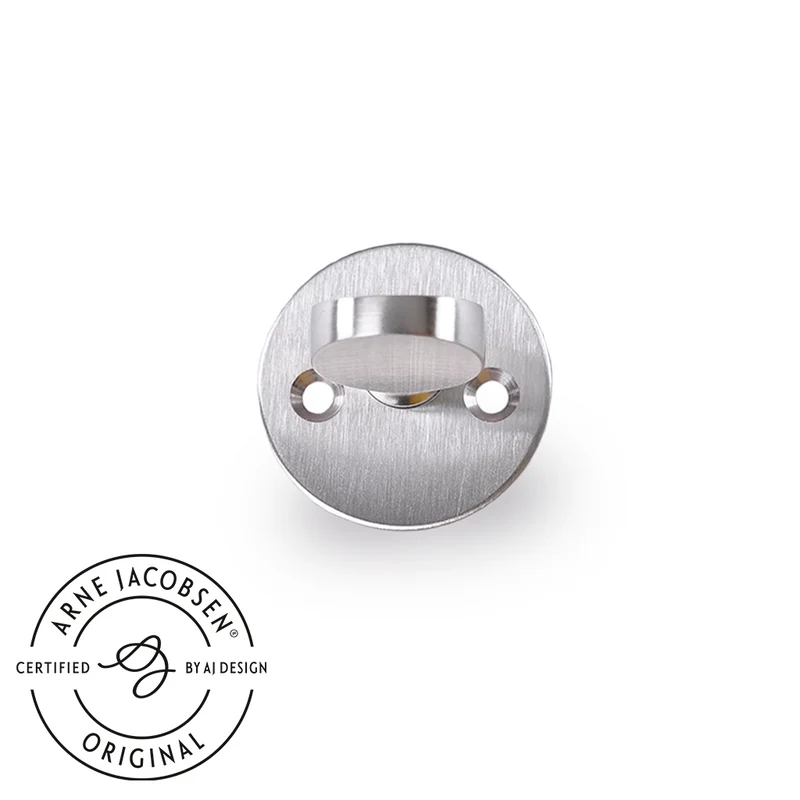 Arne Jacobsen vred för ytterdörr i borstat rostfritt stål cc 30 mm. ASSA
