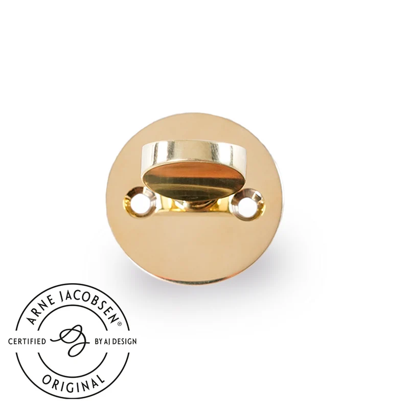 Arne Jacobsen-vred för ytterdörr i polerad mässing cc 30 mm. ASSA
