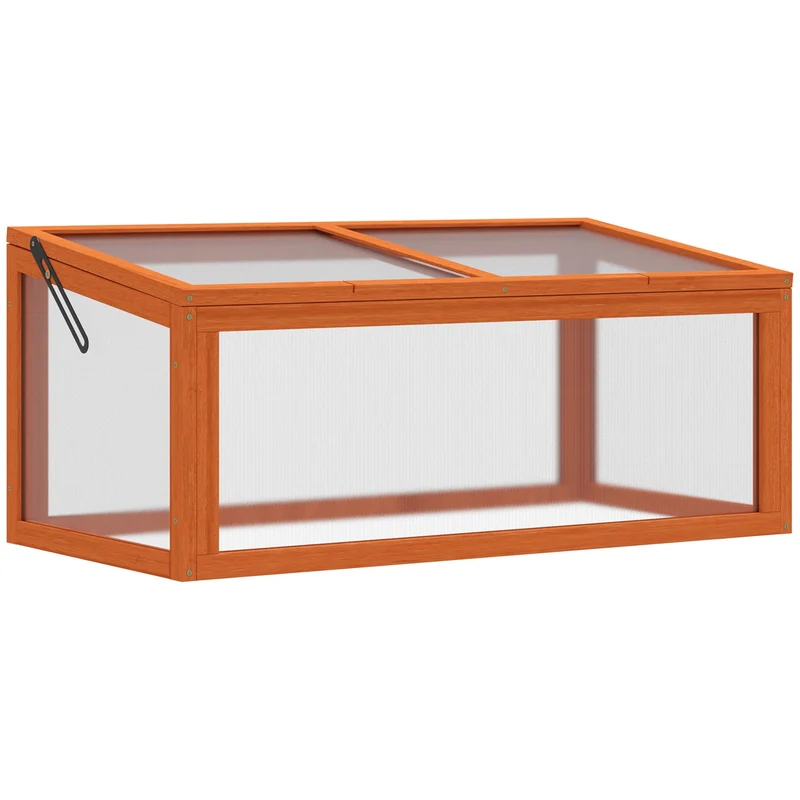 Dřevěný skleník se studeným rámem, odolný vůči povětrnostním vlivům, 90x46x40 cm