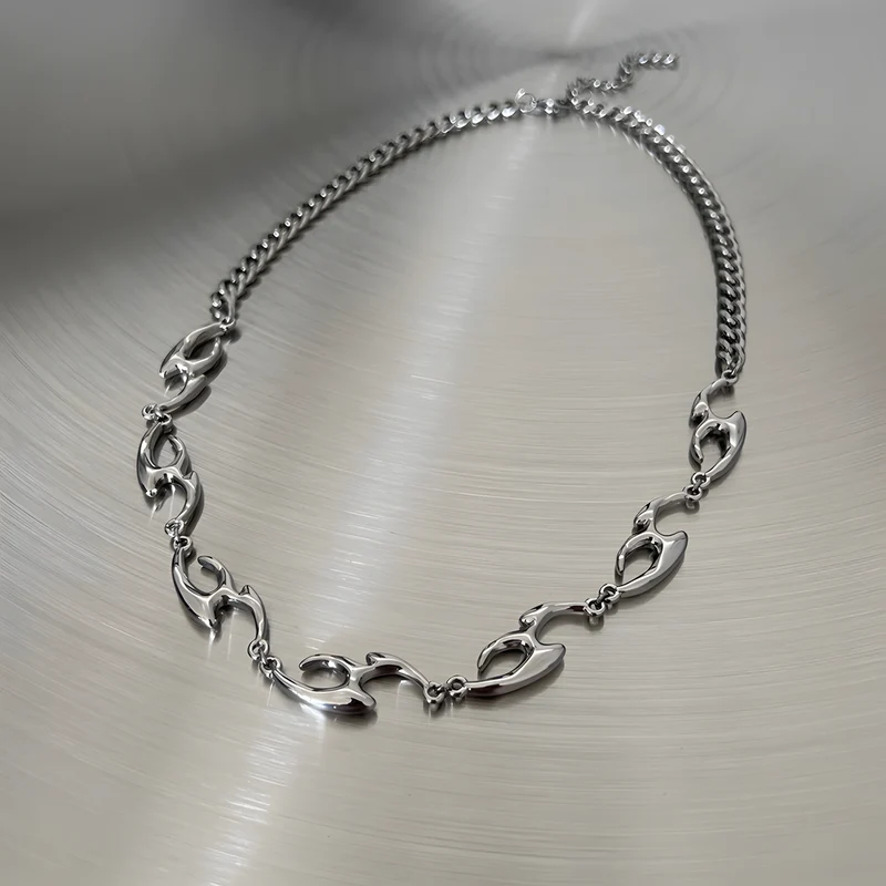 Silver Script Chain Necklace