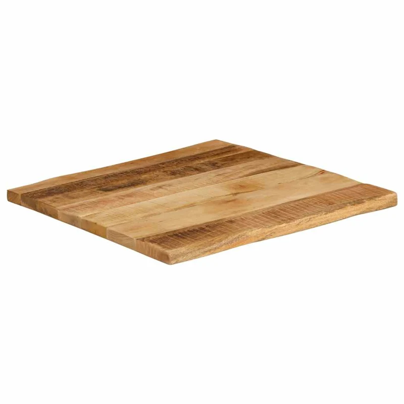 Bordsskiva 40x40x2,5 cm levande kant massivt grovt mangoträ