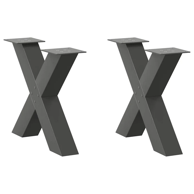 Soffbordsben X-formade 2 st antracit 50x(42-43) cm stål