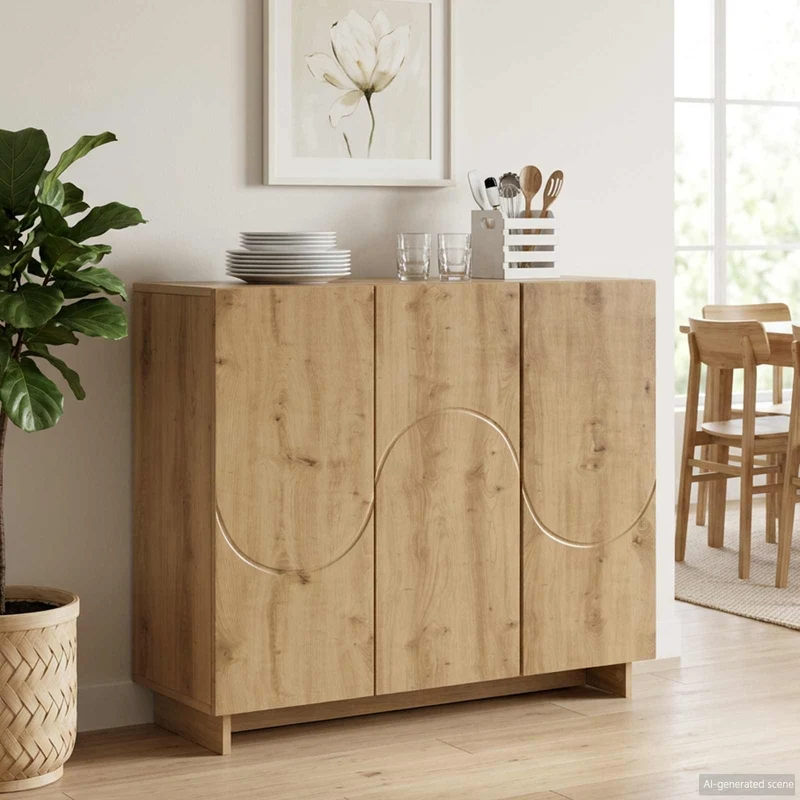 Sideboard Artisan-ek 85.5 x 31 x 75 cm Konstruerat trä