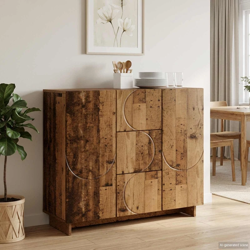 Sideboard Gammalt trä 85.5 x 31 x 75 cm Konstruerat trä