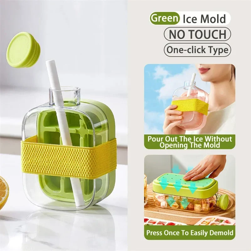 Ice Cube Tray With Straw