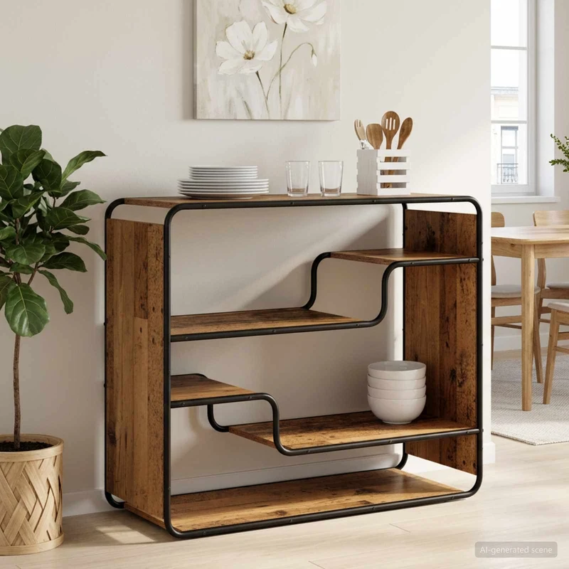 Sideboard Gammalt trä 98 x 37,5 x 75,5 cm Konstruerat trä