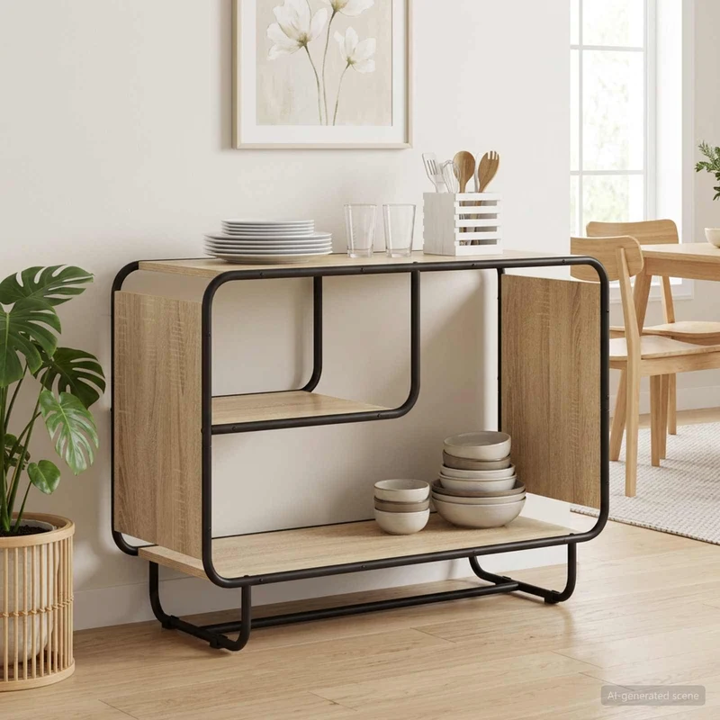 Sideboard Sonoma-ek 93.5 x 37.5 x 64.5 cm Konstruerat trä