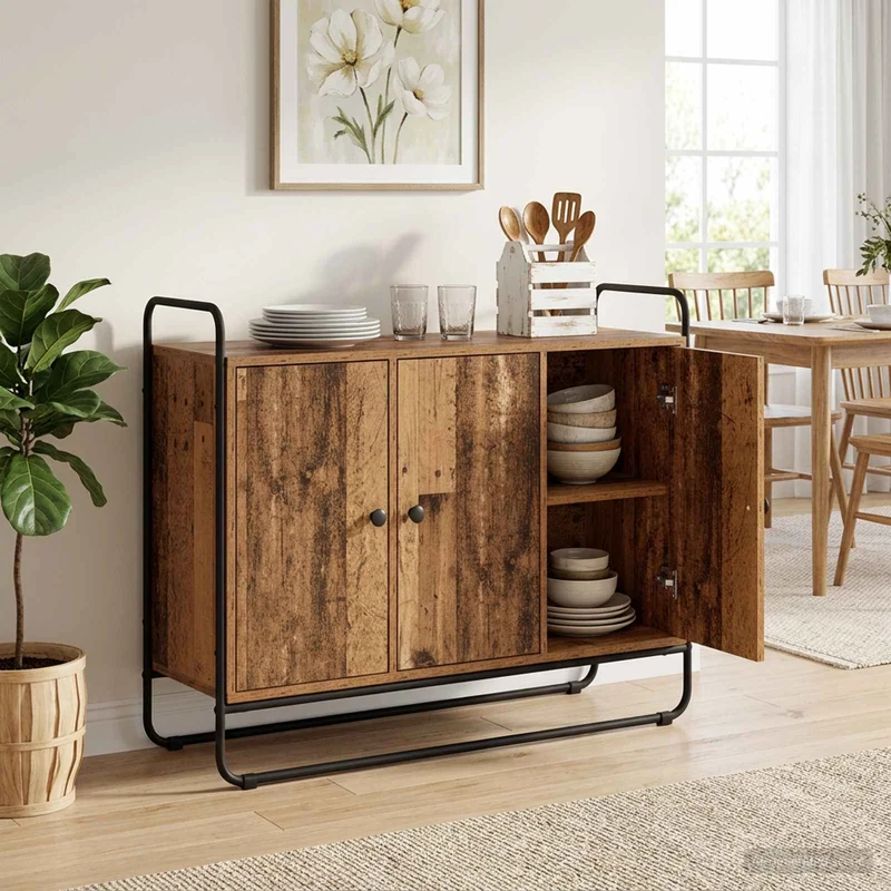 Sideboard Gammalt trä 102 x 35 x 75 cm Konstruerat trä