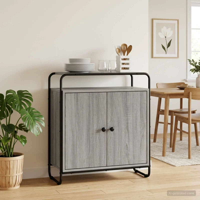 Sideboard Grå Sonoma 68 x 35 x 75 cm Konstruerat trä