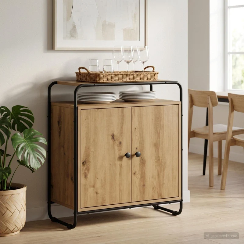 Sideboard Artisan-ek 68 x 35 x 75 cm Konstruerat trä
