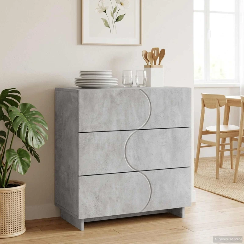 Sideboard Betonggrå 70 x 38 x 75 cm Konstruerat trä