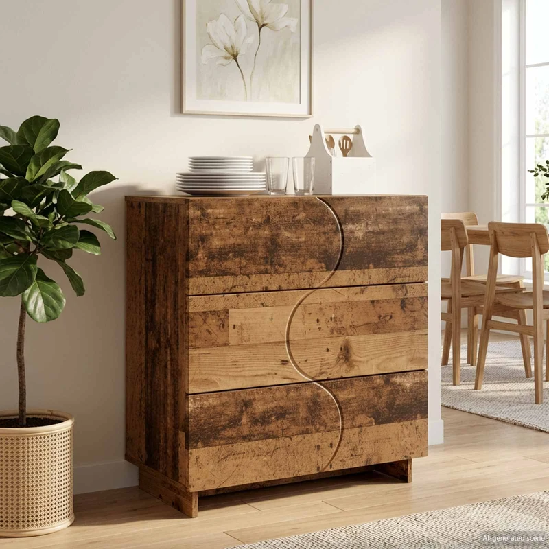 Sideboard Gammalt trä 70 x 38 x 75 cm Konstruerat trä