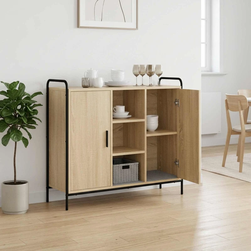 Sideboard Sonoma-ek 97 x 33 x 81 cm Konstruerat trä