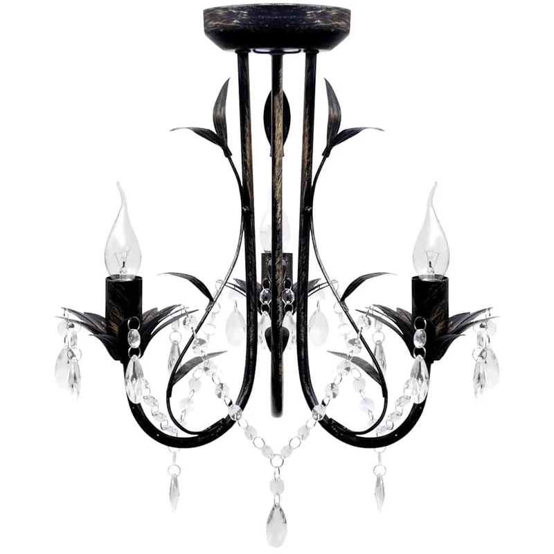 Takkrona i Art Nouveau-stil 3-armad svart