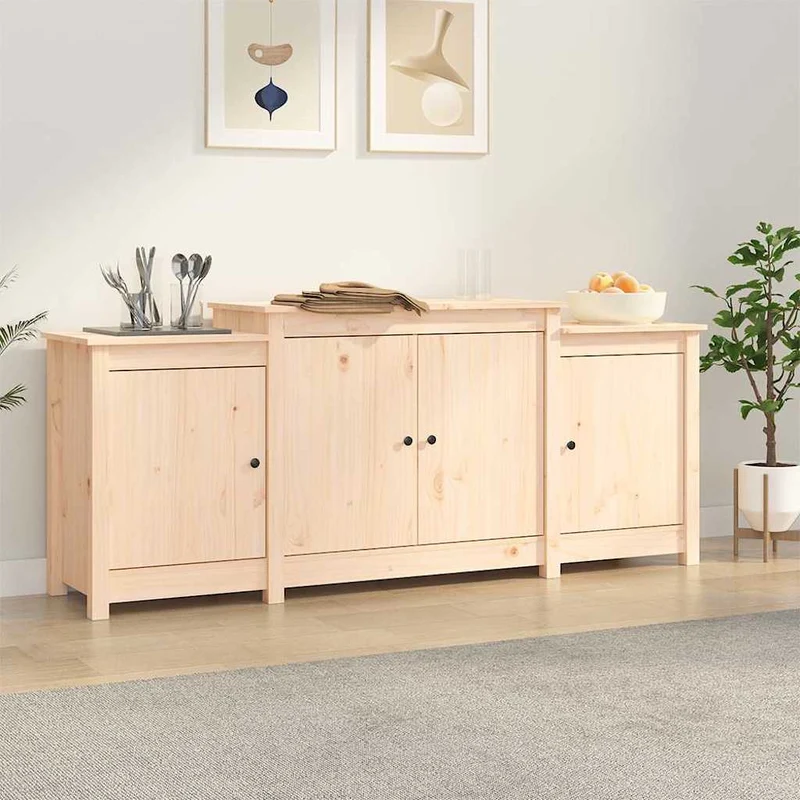 Skänk 164x37x68 cm massivt trä furu