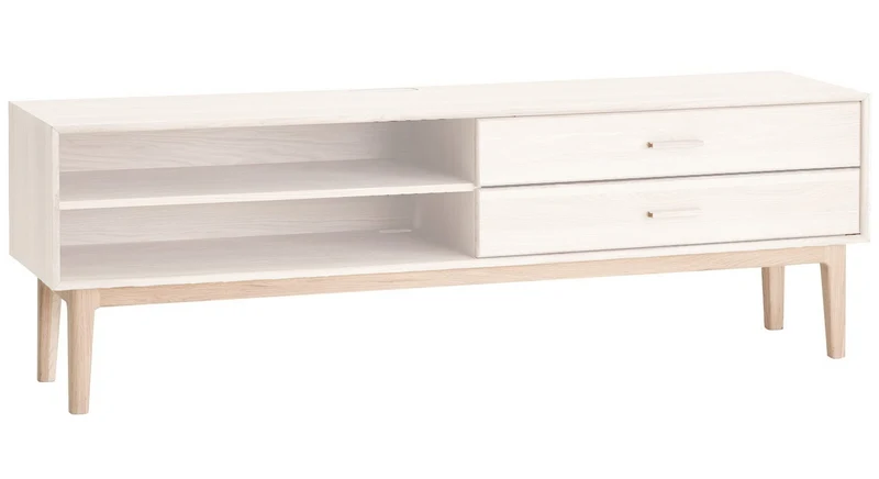 Ben till TV-bänk Nr.700 183 cm Vitoljad Ek