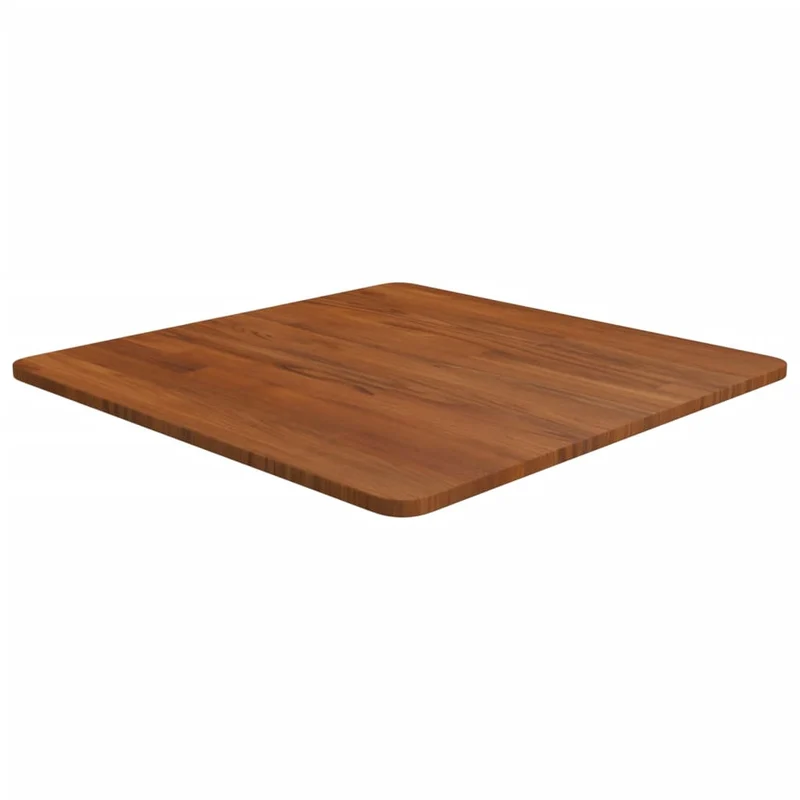 Fyrkantig bordsskiva mörkbrun 60x60x1,5cm behandlad massiv ek