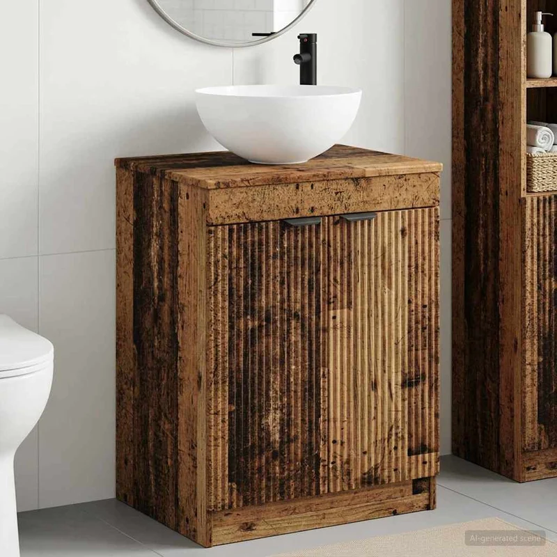 Badrumsmöbelset Gammalt trä Konstruerat trä