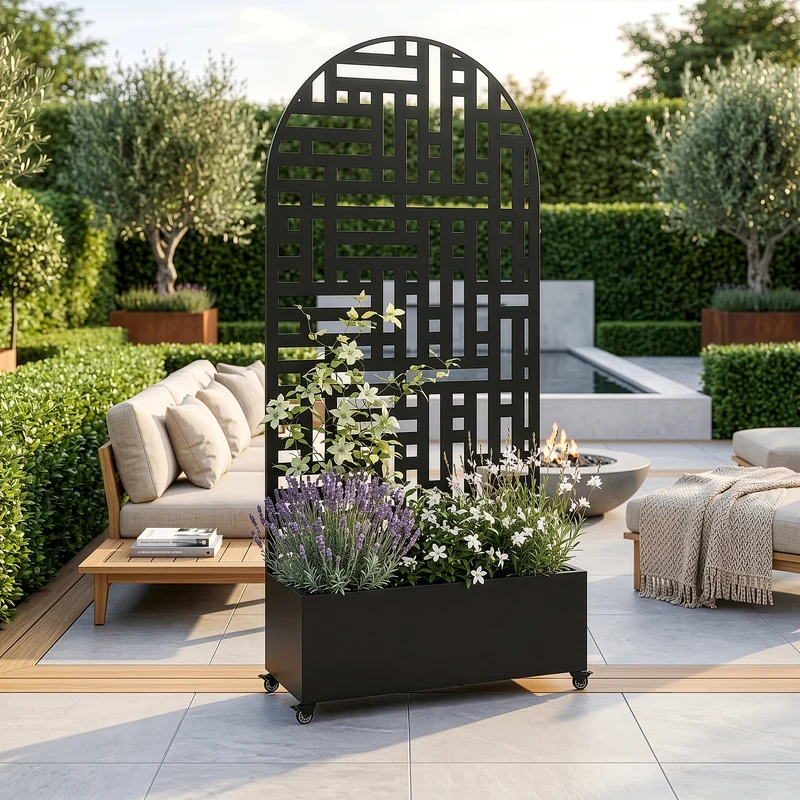 Avskiljare Bernalda med blomlåda bågform [casa.pro]