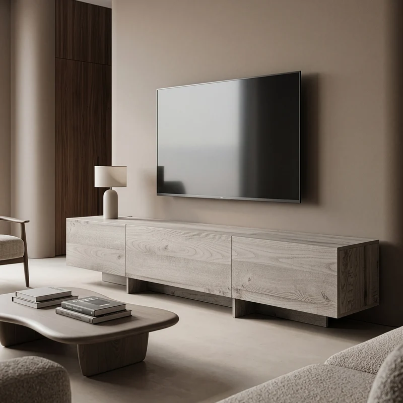 TV-bänk Kapipimso med 3 klaffar 194x31x37 cm eklook, grå [en.casa]