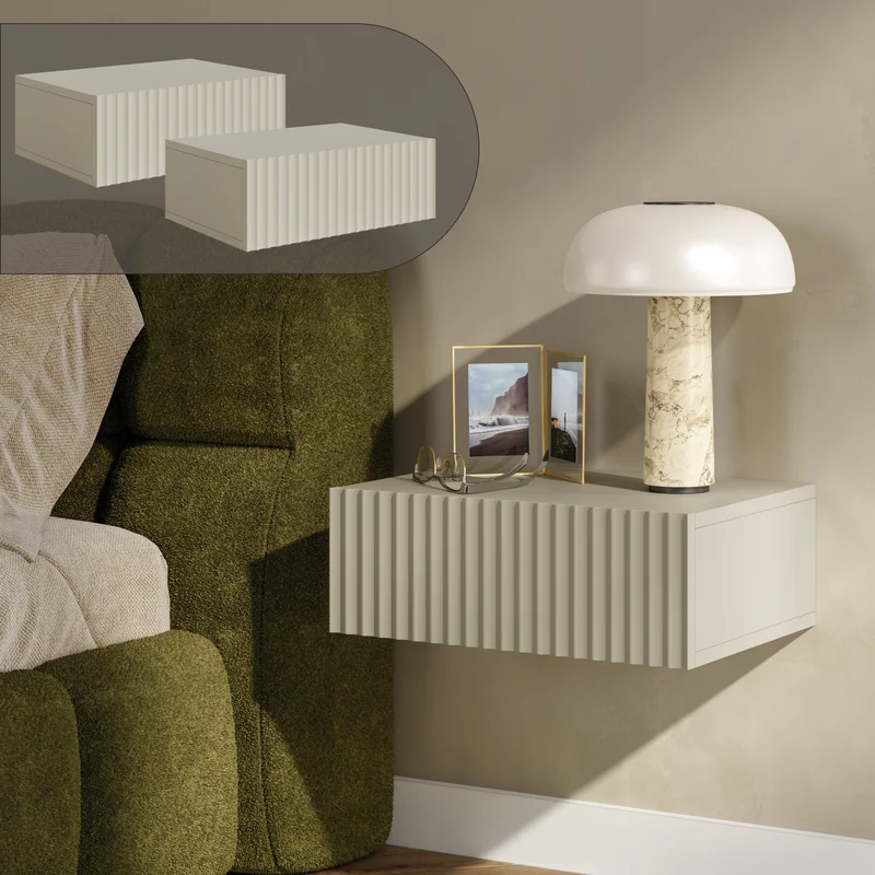 Flytande nattduksbord 2-pack Nand [en.casa]
