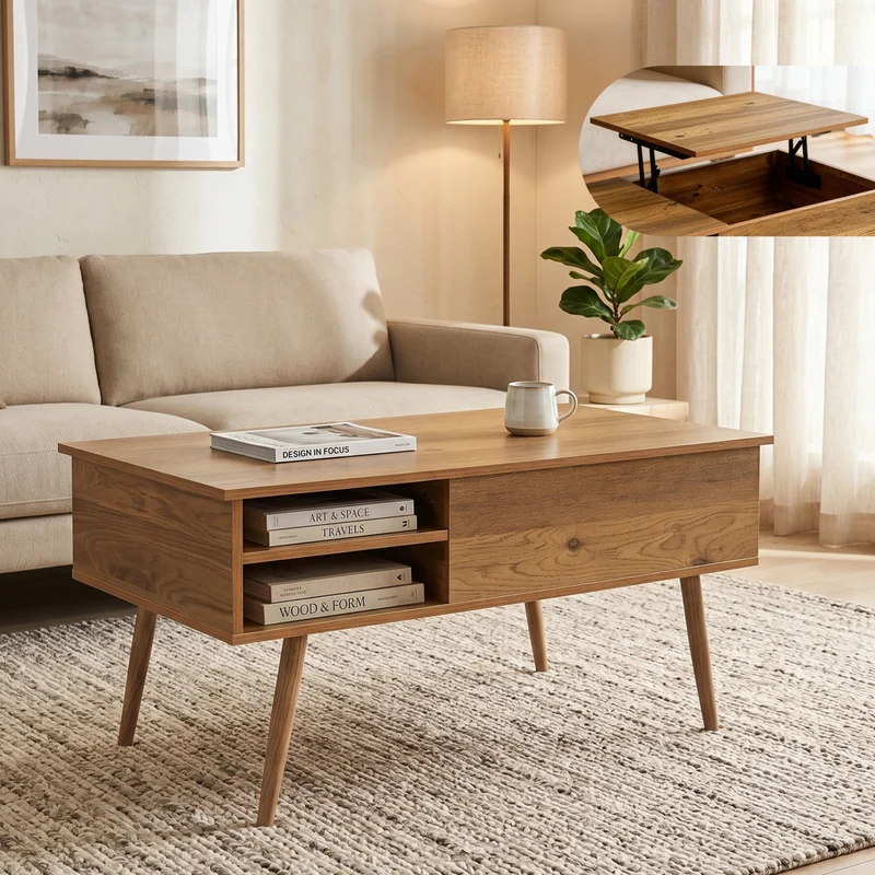 Soffbord Vasdabod med lyftskiva 96x59x50 cm eklook [en.casa]