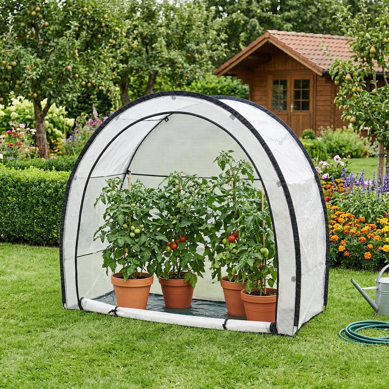 Tomatväxthus av folie Larshasas 180x80x170 cm Transparent [en.casa]