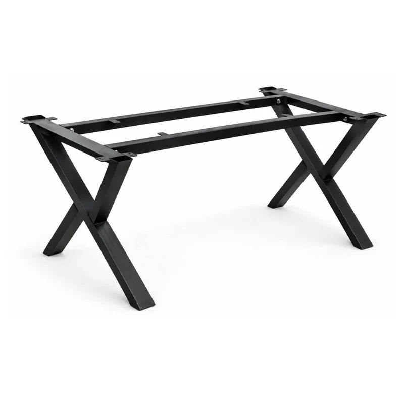 Bordben "Cross-Form" – Metal til Plankeborde (70x160–250 cm)