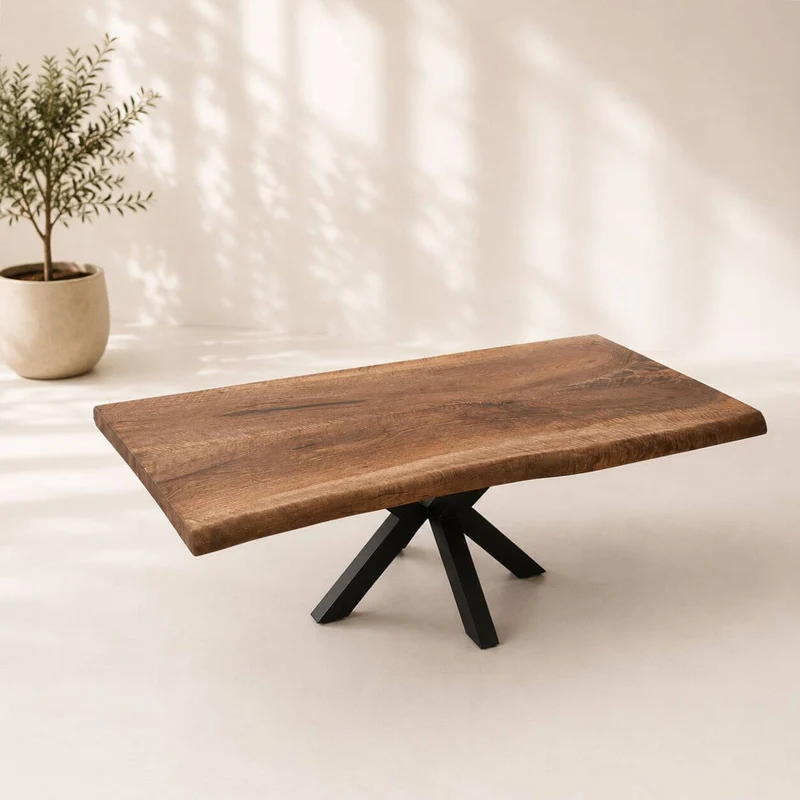 Sofabord i massivt valnød spejlvendt 120x70 cm