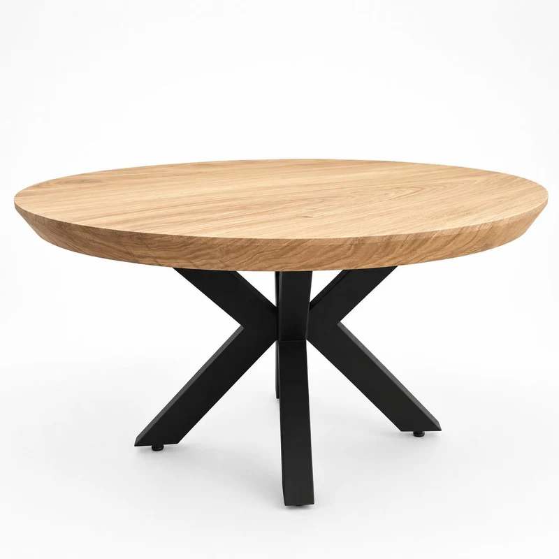 Rundt sofabord i massivt eg Ø90 cm
