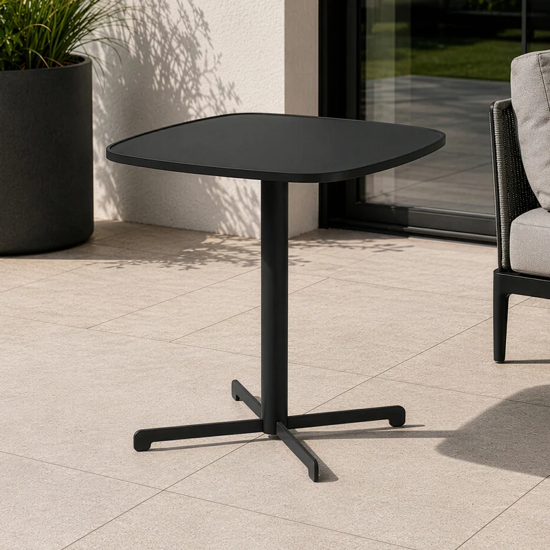 Utomhusbistromöbel Foggia 75x70x70 cm stål antracitgrå [casa.pro]