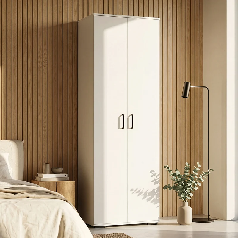 Garderob Chalvefted 175x60x35 cm Vit [en.casa]