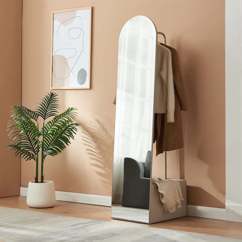 Garderobsspegel 2-i-1 Kuonta 165x40x51 cm [en.casa]