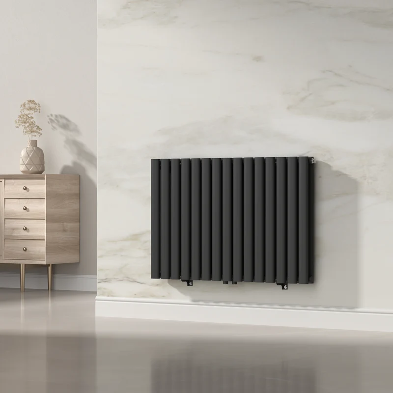 Design rörradiator Nore svart 60x90cm dubbelt lager 1180W [neu.haus]