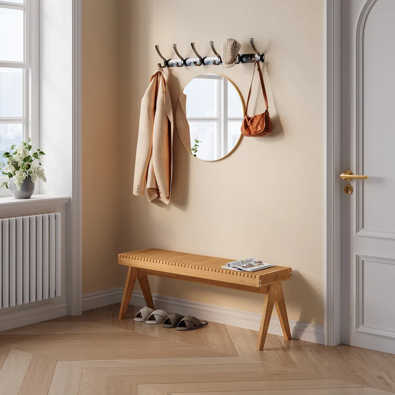 Sittbänk Lasdarvoo 120x35x45 cm Bambus Natur [en.casa]