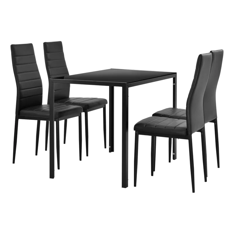 [en.casa]® Matbord Hanau (glas) och 4 stolar-i olika färger-105x60x75cm
