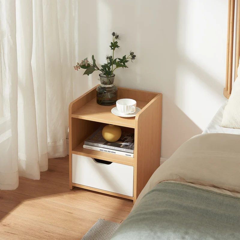 Nattduksbord Bordkak 45x36x34 cm Eklook/Vit [en.casa]