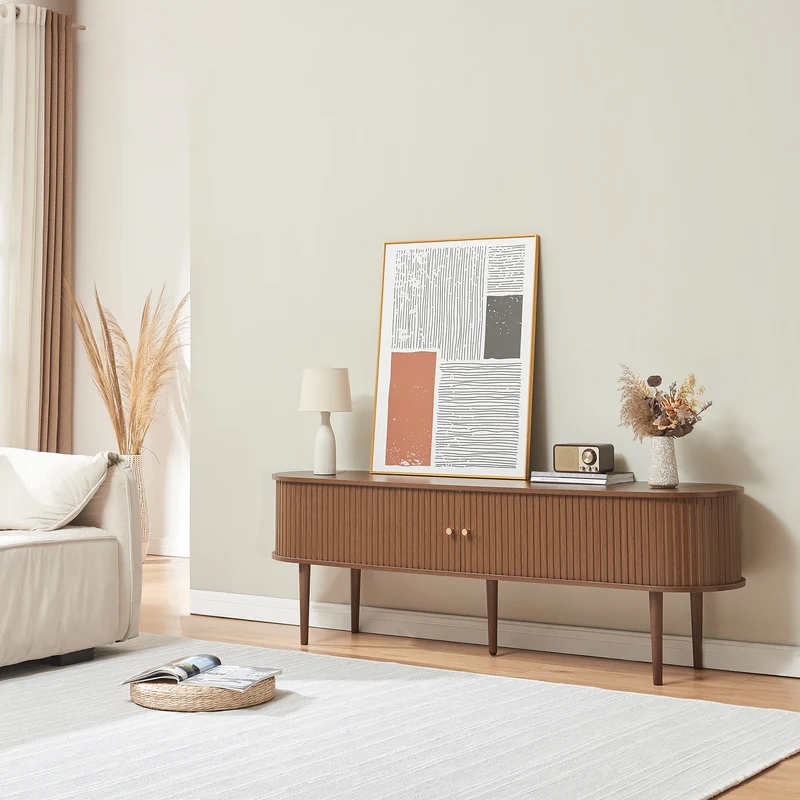 TV-bänk Mapia 166x40x55 cm valnötslook [en.casa]