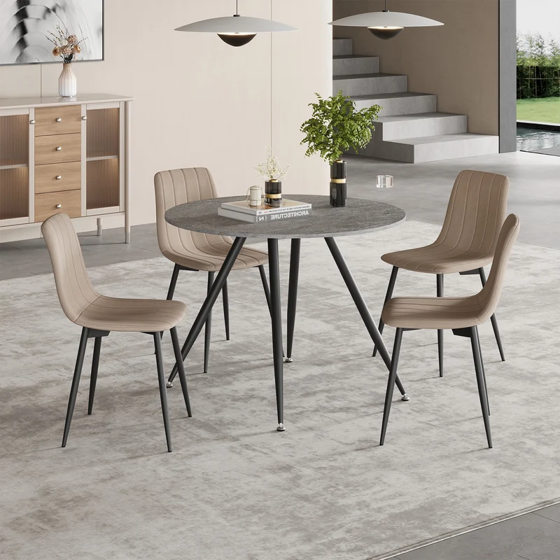 Essgrupp Fitjar 5-del Betongutseende / Ljusbrun [en.casa]